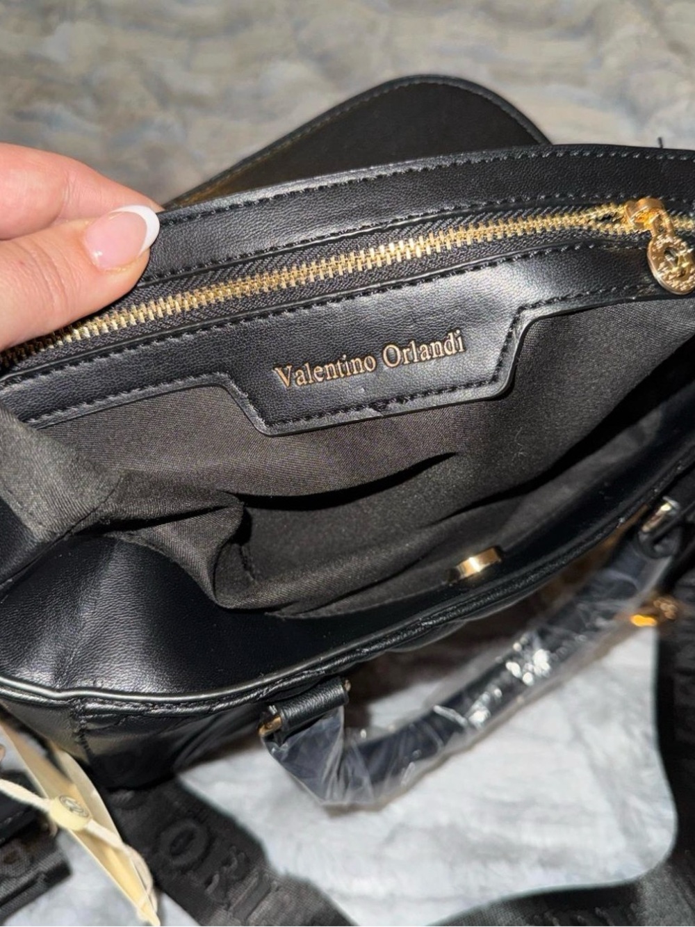 Valentino Orlandi  Black Quilted Mini Satchel with Gold Hardware - Picture 5 of 5